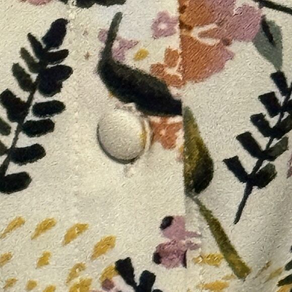 Ava & Viv Blouse Womens 3X Top Beige Green Gold Floral Button Back Autumn - Picture 9 of 14